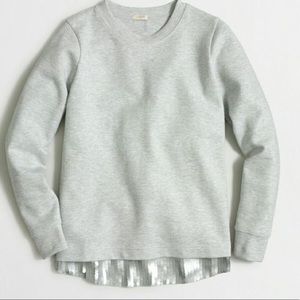 J. Crew Factory gray sequin-trimmed sweatshirt